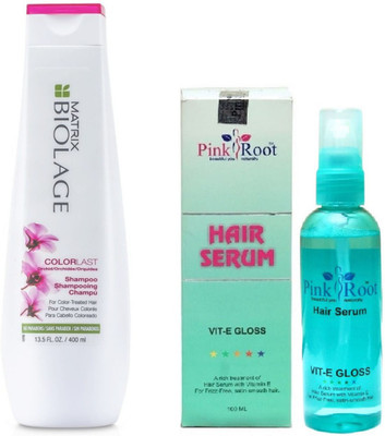 

Pink Root Hair Serum 100ml, Matrix Biolage Shampoo Color Last 400ml(Set of 2)