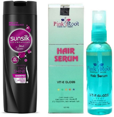 

Pink Root Hair Serum 100ml, Sunsilk Shampoo Large Black Shine(Set of 2)