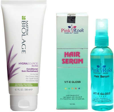 

Pink Root Hair Serum 100ml, Matrix Biolage Conditioner HydraSource 200ml(Set of 2)