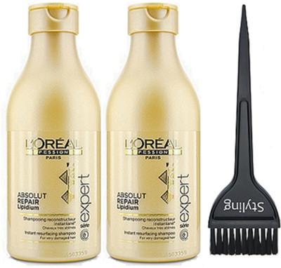 

styling Of Hair Brush & Absolut Repair Lipidium Hair Shampoo 250ml Pack of 2(Set of 3)