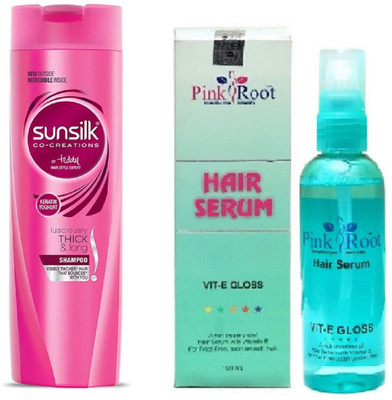 

Pink Root Hair Serum 100ml, Sunsilk Shampoo Large Lusciously Thick & Long(Set of 2)