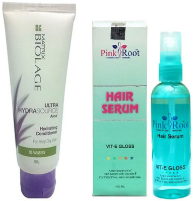 

Pink Root Hair Serum 100ml, Matrix Biolage Conditioner HydraSource 98gm(Set of 2)