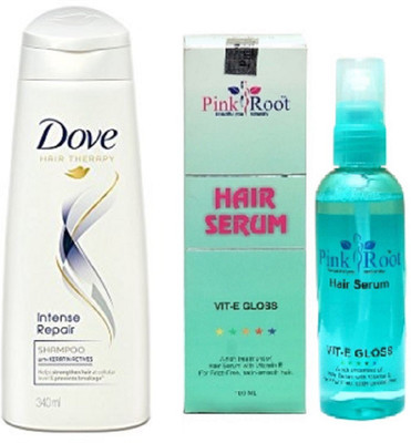 

Pink Root Hair Serum 100ml, Dove Shampoo Large Intense Repair(Set of 2)