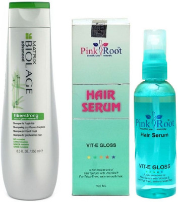 

Pink Root Hair Serum 100ml, Matrix Biolage Shampoo Fiberstrong 250ml(Set of 2)
