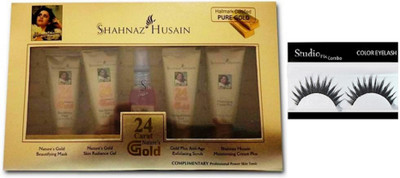 

Studio Fix Combo Eyelashes&Shahnaz_Husain 24 Carat Gold facial Kit 40 g(Set of 2)