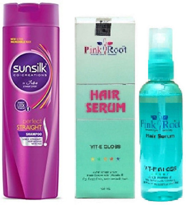 

Pink Root Hair Serum 100ml, Sunsilk Shampoo Large Perfect Straight(Set of 2)