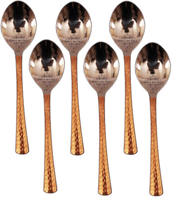 

IndianArtVilla Set of 6 Baby Spoon Steel, Copper Cutlery Set(Pack of 6)