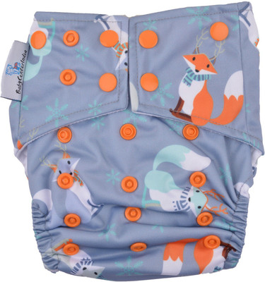 

BabyCenterIndia Reusable Cloth Diaper For Heavy Absorbency : Animal Design and Grey Color - M
