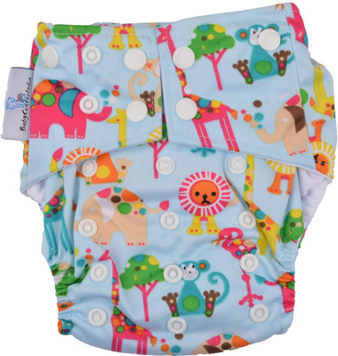 

BabyCenterIndia Reusable Cloth Diaper For Heavy Absorbency : Animal Design and Blue Color - M