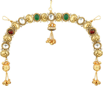 

Sri Shringarr Fashion Fancy Hair Accessory/Hair Brooch/Hair Jewellery for Women Hair Chain(Gold)