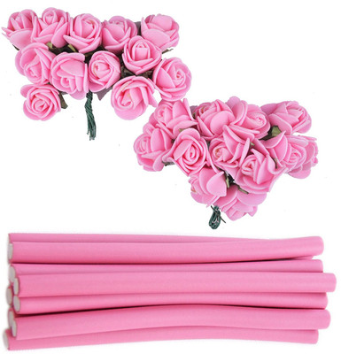 

Confidence Combo Of Hair Styling Tools Hair Roller And Flower Hair Clips Accessories For Women, Multicolored, Hair Accessory Set(Multicolor)