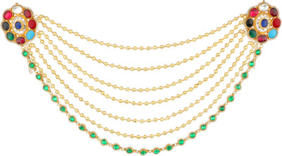 

Sri Shringarr Fashion Fancy Hair Accessory/Hair Brooch/Hair Jewellery for Women Hair Chain(Gold)