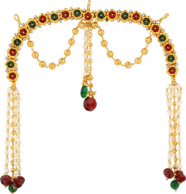 

Sri Shringarr Fashion Fancy Hair Accessory/Hair Brooch/Hair Jewellery for Women Hair Chain(Gold)