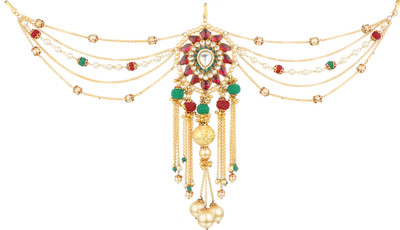 

Sri Shringarr Fashion Fancy Hair Accessory/Hair Brooch/Hair Jewellery for Women Hair Chain(Gold)