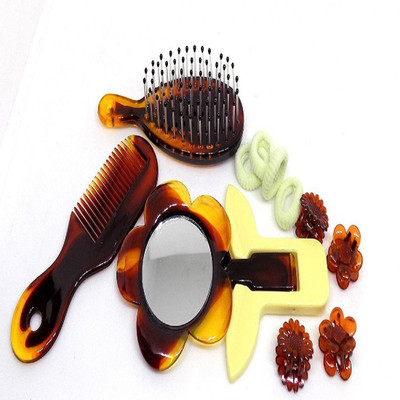 

BOXO Hair Accessories Set, And Comb Kit, For Girls, Multicolour, 80 Gram, 11 Pcs, Pack Of 1 (11494) Hair Accessory Set(Brown)