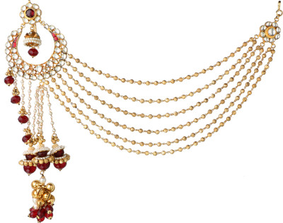 

Sri Shringarr Fashion Fancy Hair Accessory/Hair Brooch/Hair Jewellery for Women Hair Chain(Gold)