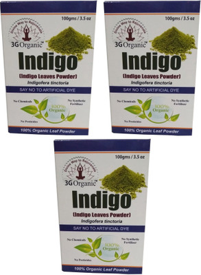 

3G Organic Organic Indigo powder Hair color black Combo Kit (300Gms) Hair Color(Black)