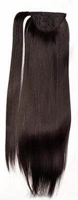 

AASA Straight Wrap Around Ponytail Extensions, human hair extensions For Women & Girls , Dark Brown Hair Extension