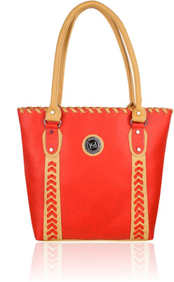 

Leather Land Shoulder Bag(Red, Beige), Beige;red