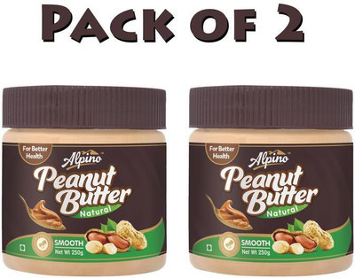 

alpino Natural Peanut Butter Smooth (Unsweetened) (250g Pack of 2) 500 g(Pack of 2)