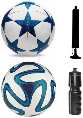 

M ART Brazuca Blue + Bluestar UEFA Football+PUMP+SIPPER, Combo Football Kit