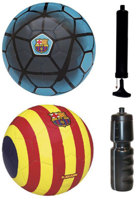 

M ART FCB Blue + Blaugrana Yellow Football+PUMP+SIPPER, Combo Football Kit