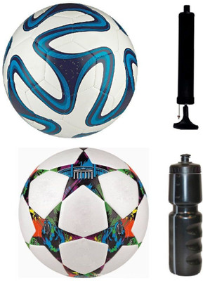 

M ART Brazuca Blue + Multistar UEFA Football+PUMP+SIPPER, Combo Football Kit