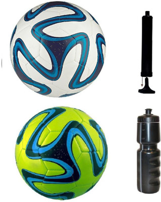 

M ART Brazuca Blue + Green Brazuca Football+PUMP+SIPPER, Combo Football Kit