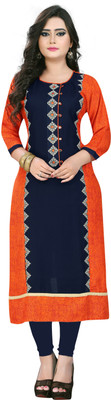 Vbuyz Women Embroidered Straight Kurta(Multicolor) Vbuyz Women Embroidered Straight Kurta(Multicolor)