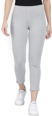 PEOPLE Ankle Length Western Wear Legging(Grey, Solid)