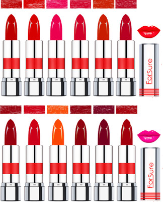 

Forsure Matte Lipsticks(Dark Brown,Cute Red,Dark Red,Pinkish Fantasy,Wine,Logon Red,Light Maroon,Hot Pink,American Orange,Purple,Plum Purple,Bronzy Red, 48 g)