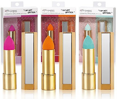 

Miss Gorgeous Lipstick Design Makeup Sponge Hydrophilic Polyurethane Cosmetic Applicator With Mirror(Multicolor)