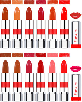 

Forsure Matte Lipsticks(Brown,Nude,Light Brown,Megenta,Urban Brown,Tangy Orange,Chocolate Brown,Turkish Nude,Coral,Spicy Red,Baby Pink,Red, 48 g)
