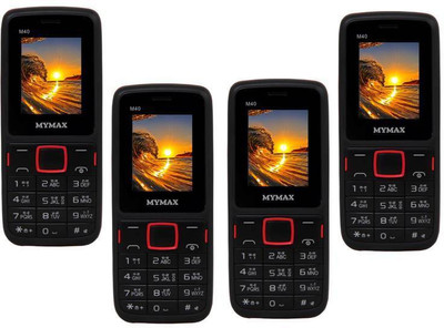 

Mymax M40 Combo of Four Mobiles(Black&Red$$Black&Red$$Black&Red$$Black&Red)