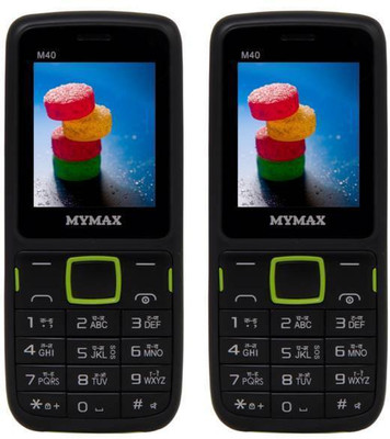 Mymax M40 Combo of Two Mobiles(Black&Green$$Black&Green)