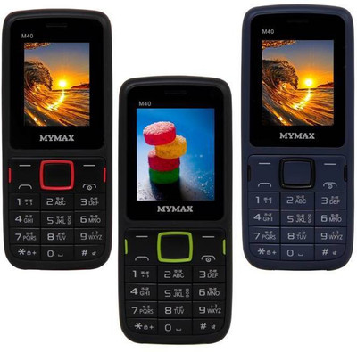 Mymax M40 Combo of Three Mobiles(Black&Red$$Black&Green$$Blue&Black)