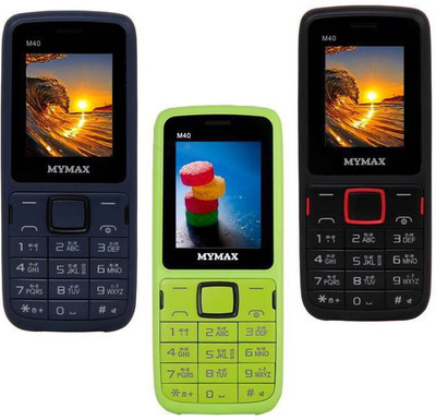 

Mymax M40 Combo of Three Mobiles(Blue&Black$$Green&Black$$Black&Red)