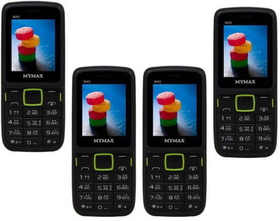 

Mymax M40 Combo of Four Mobiles(Black&Green$$Black&Green$$Black&Green$$Black&Green)