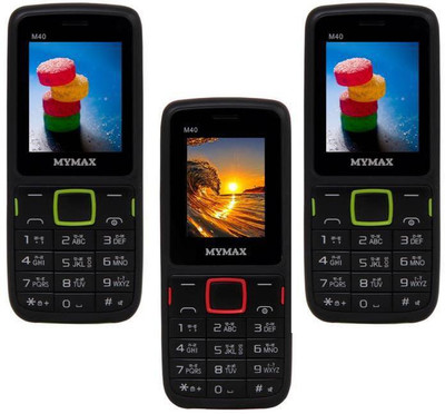 Mymax M40 Combo of Three Mobiles(Black&Green$$Black&Red$$Black&Green)