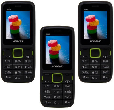 

Mymax M40 Combo of Three Mobiles(Black&Green$$Black&Green$$Black&Green)