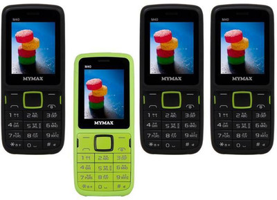 

Mymax M40 Combo of Four Mobiles(Black&Green$$Green&Black$$Black&Green$$Black&Green)