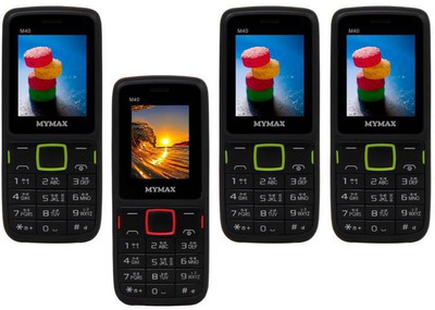 

Mymax M40 Combo of Four Mobiles(Black&Green$$Black&Red$$Black&Green$$Black&Green)