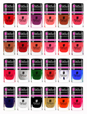 

Forsure Modern Shades Shining Nail Polish Combo of 24 pcs Red,Pink,Peach,Nude,Brick Nude,Mauve,Brown,Purple,Light Pink,Fast Red,Pinkish Nude,Naughty Nude,Red,Pink,Orange,Green,Blue,Silver,Golden,White,Transparent,Black,Pink,Glossy Blue(Pack of 24)