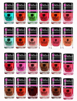 

Forsure Modern Shades Shining Nail Polish Combo of 24 pcs Red,Orange,Pink,Green,Peach,Nude,Turrquoise,Red,Pink,Maroon,Purple,Peach,Nude,Orange,Brown(Pack of 24)