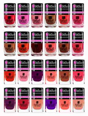 

Forsure Modern Shades Shining Nail Polish Combo of 24 pcs Red,Pink,Maroon,Purple,Peach,Nude,Orange,Brown, Brick Nude,Pink,Peach,Red,Naughty Peach,Purple,Voilet,Brown.Mauve,Nude(Pack of 24)