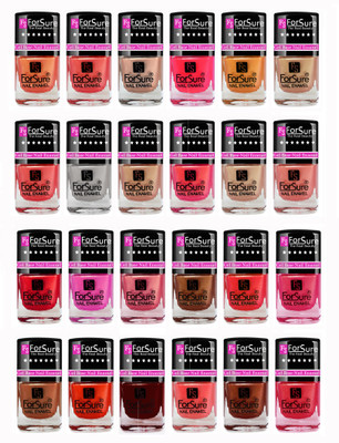 

Forsure Modern Shades Shining Nail Polish Combo of 24 pcs Nude,Silver,Brown,Peach,Pink,Red,Pink,Maroon,Purple,Peach,Nude,Orange,Brown(Pack of 24)