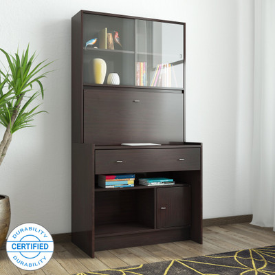 Hometown Gleam - Rhombus Engineered Wood Study Table(Free Standing, Finish Color - Walnut, Knock Down)