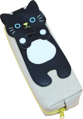 

Jadebin Cat Series Plain Art Canvas Pencil Box(Set of 1, Beige)