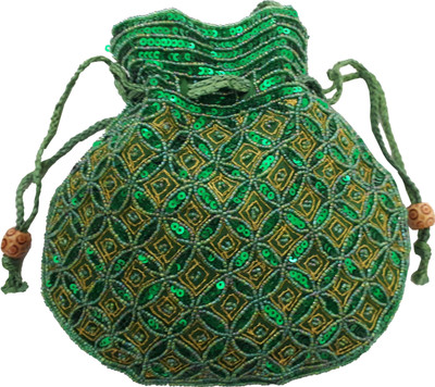 

HimalayaHandicraft Stylish Wedding/Casual/Party Potli Bag for Girl's and Women's Potli(Green)