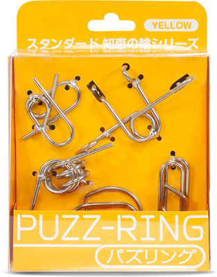 

Hanayama Metal Wisdom Puzzle Set Japanese Technology Yellow(6 Pieces)